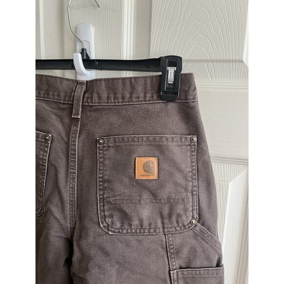 CARHARTT Loose Straight Washed Duck Double-Front Dungaree Cargo Jeans 28x32 - Picture 7 of 13